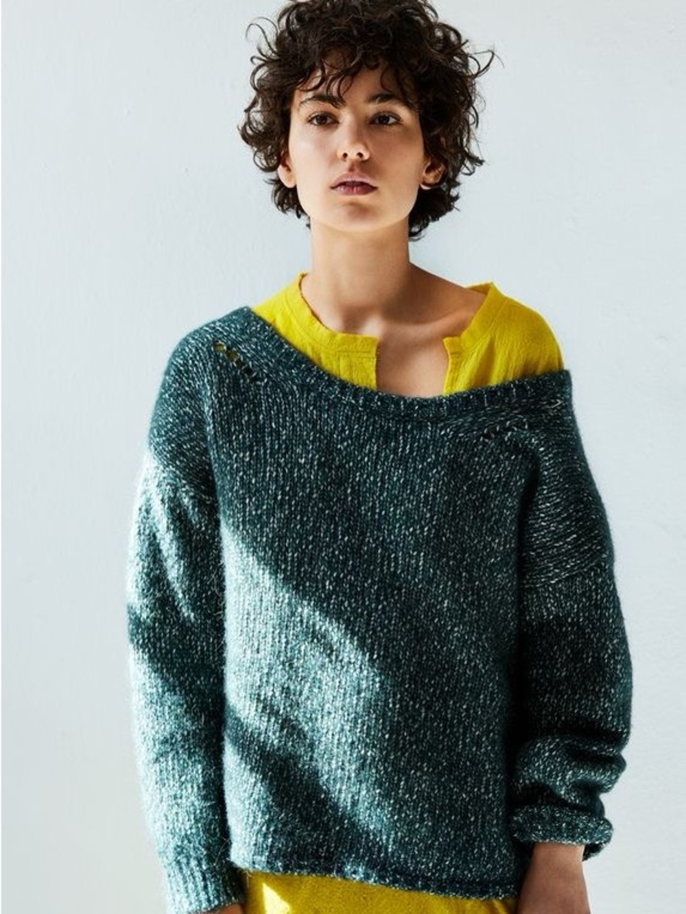 Humanoid Marit Forest Green Marled Alpaca Blend Knit Sweater - Size S